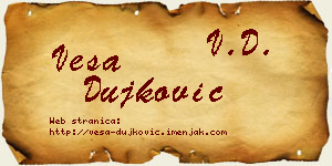Vesa Dujković vizit kartica